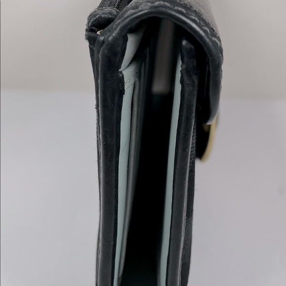 Coach Bleecker Tattersall Black Signature Clutch Wallet- Lightly Distressed - Picture 6 of 15